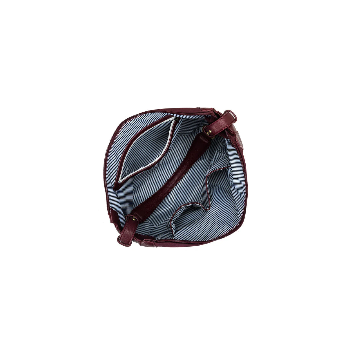 Fleur Burgandy Suedette Top Handle Handbag
