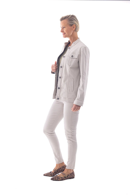 Cafe Latte Stretch Cotton Jacket - Putty