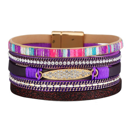 Crystal Magnetic Bracelet | Purple