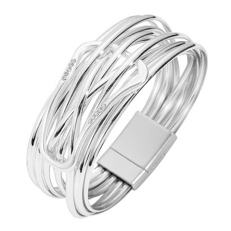 Crystal Buckle Magnetic Bracelet | Silver