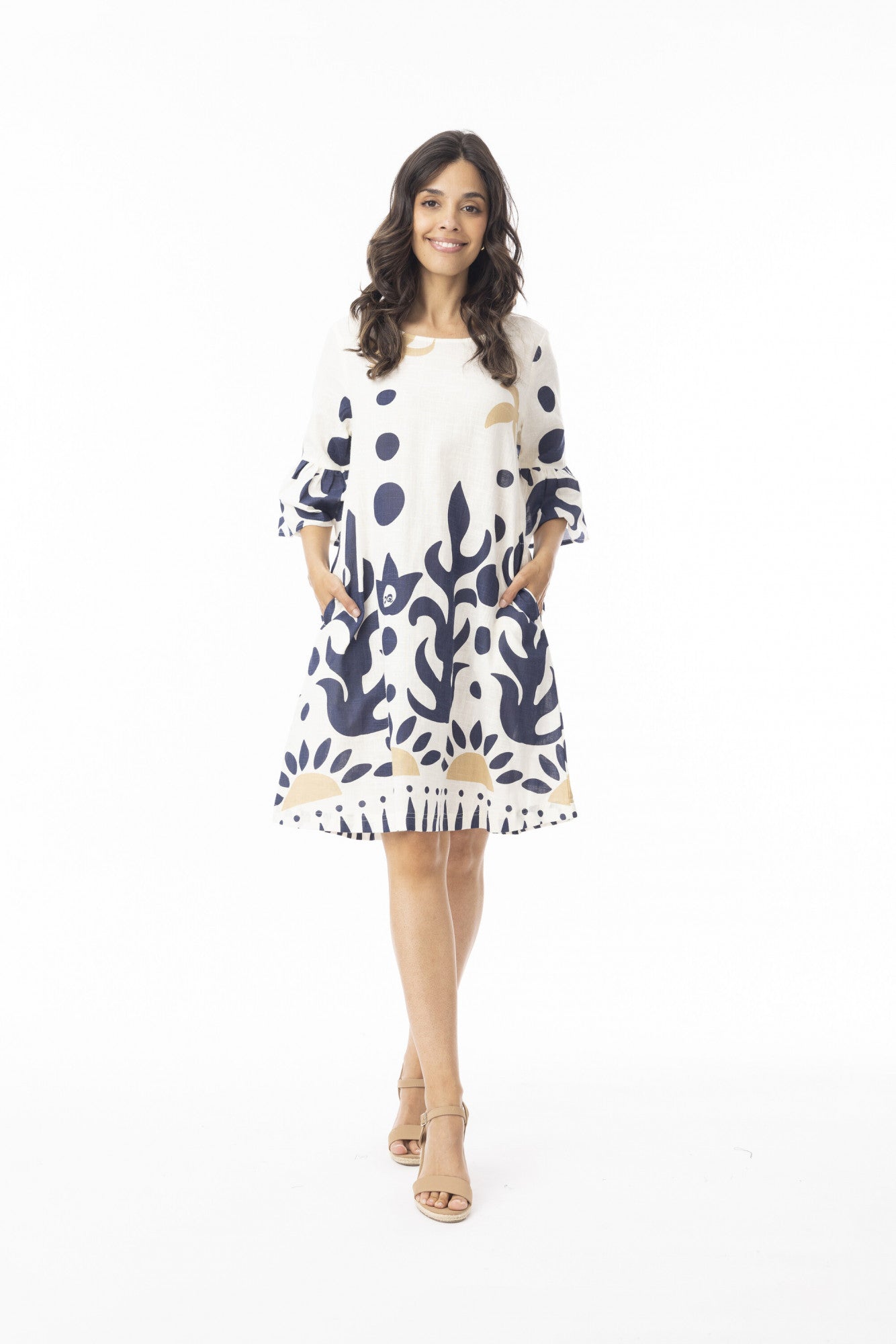 Nazca Frill Sleeve Dress