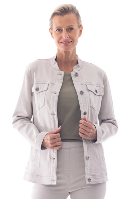 Cafe Latte Stretch Cotton Jacket - Putty