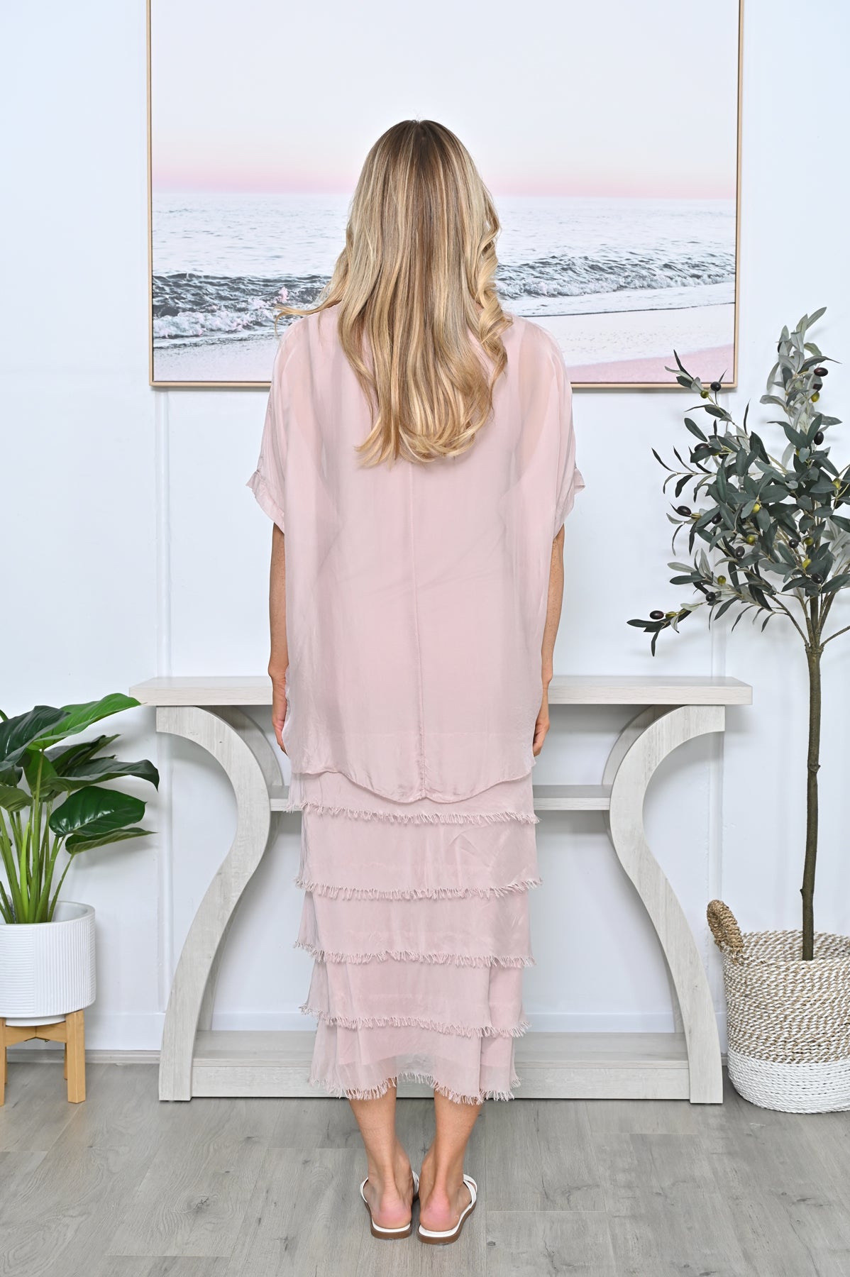 Italian Silk Dress Blush
