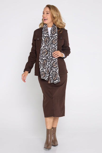 MJ Stretch Cotton Jacket - Chocolate
