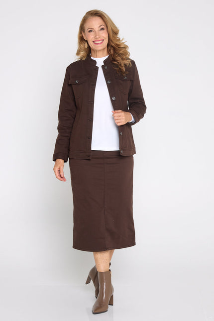 MJ Stretch Cotton Jacket - Chocolate