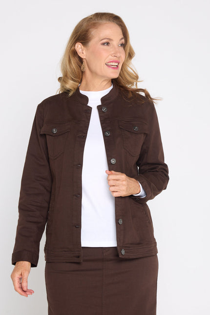 MJ Stretch Cotton Jacket - Chocolate