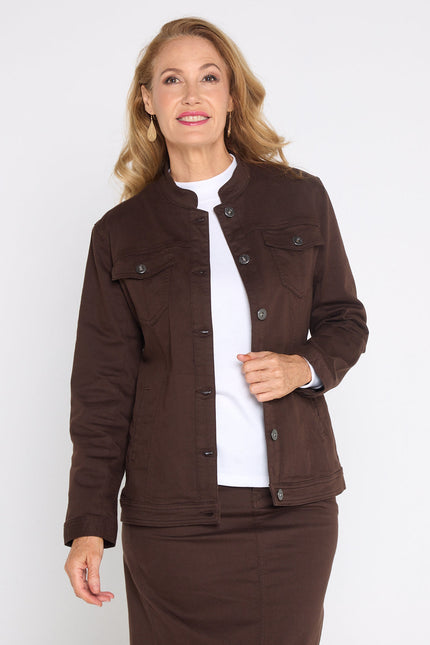 MJ Stretch Cotton Jacket - Chocolate