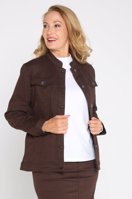 MJ Stretch Cotton Jacket - Chocolate