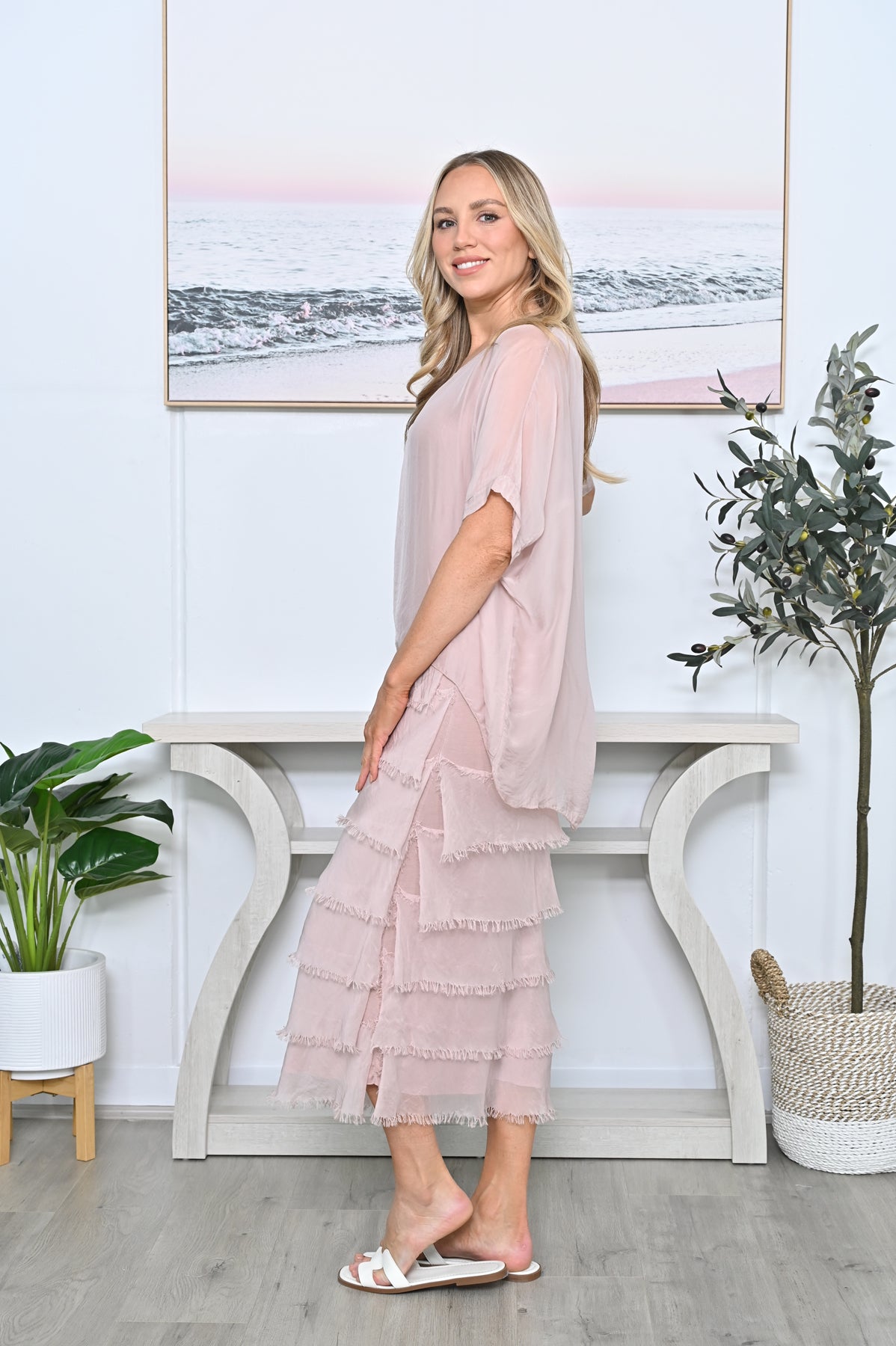 Italian Silk Dress Blush
