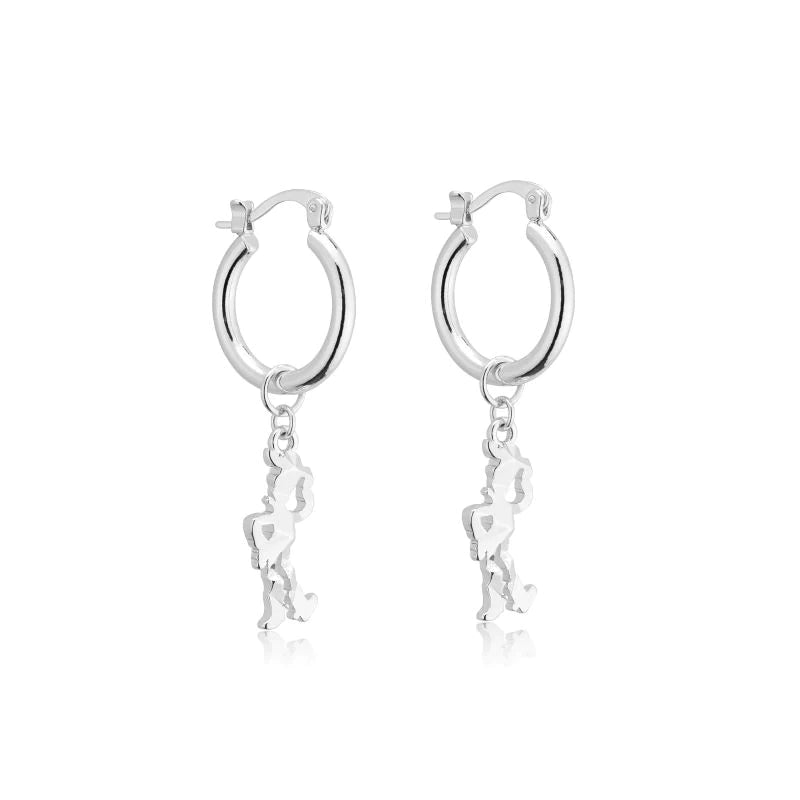 Woody Charm Hoop Earrings