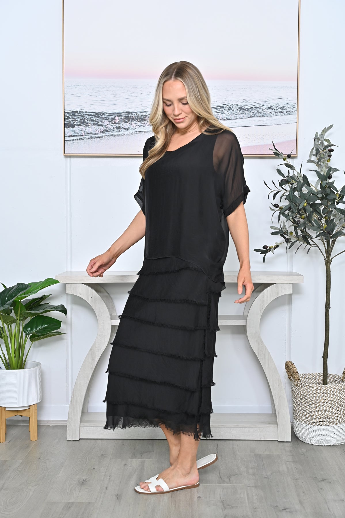 Italian Silk Dress Black