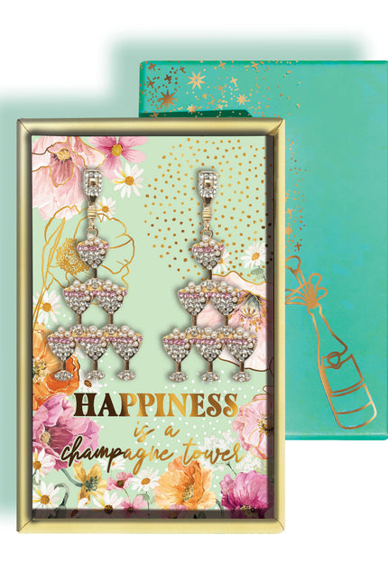 Earrings - Happiness Champagne Tower
