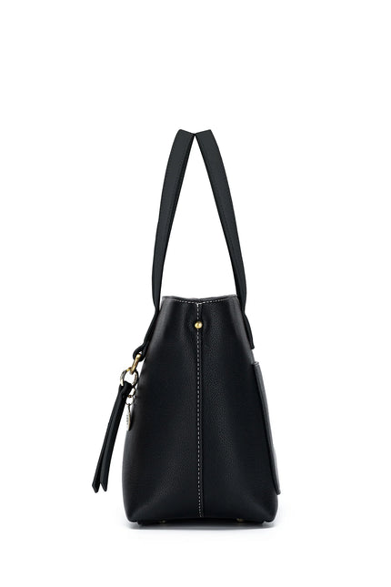 TARA FAUX LEATHER TOTE BAG