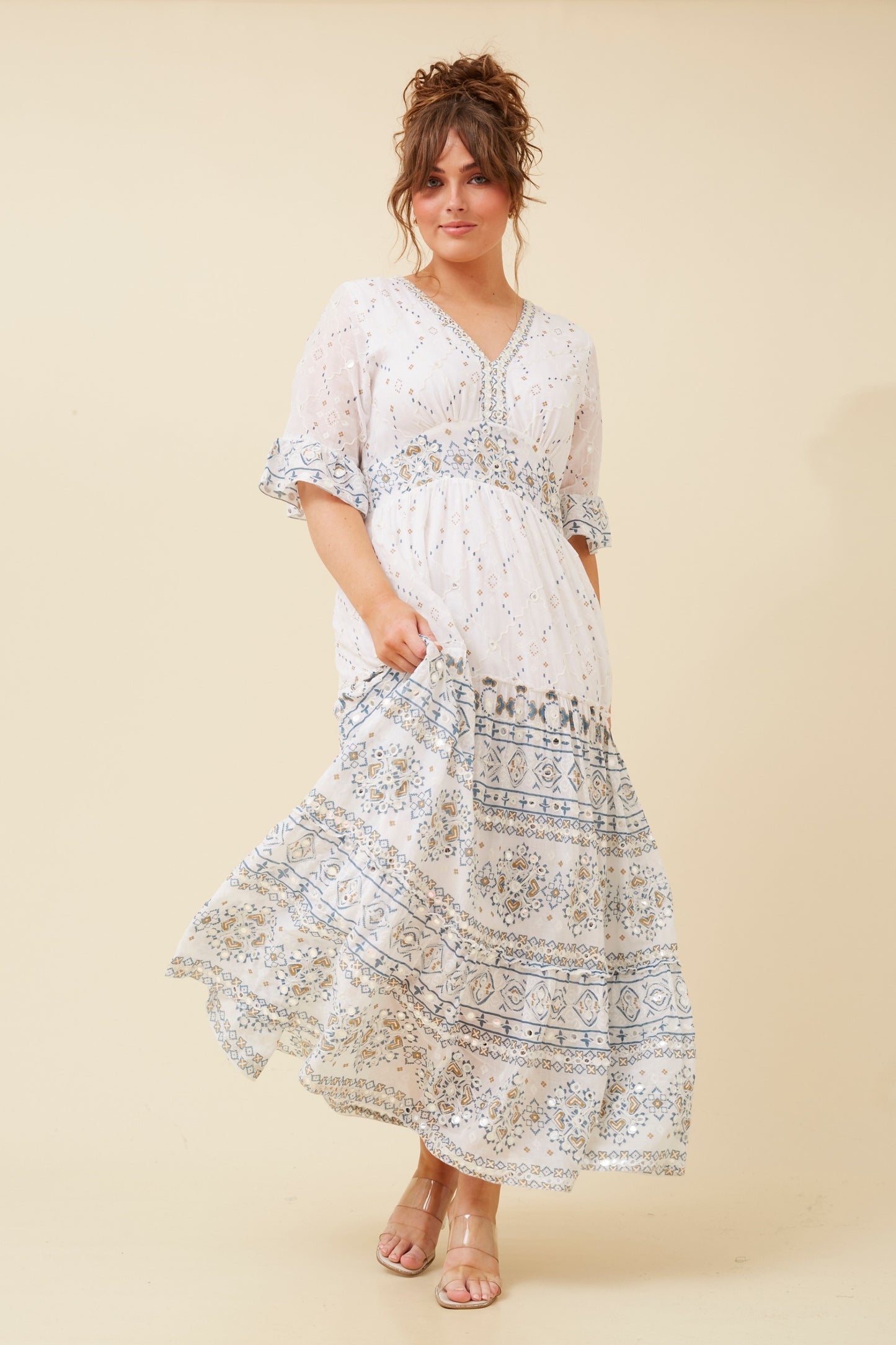 Cotton Mirror Detail Maxi