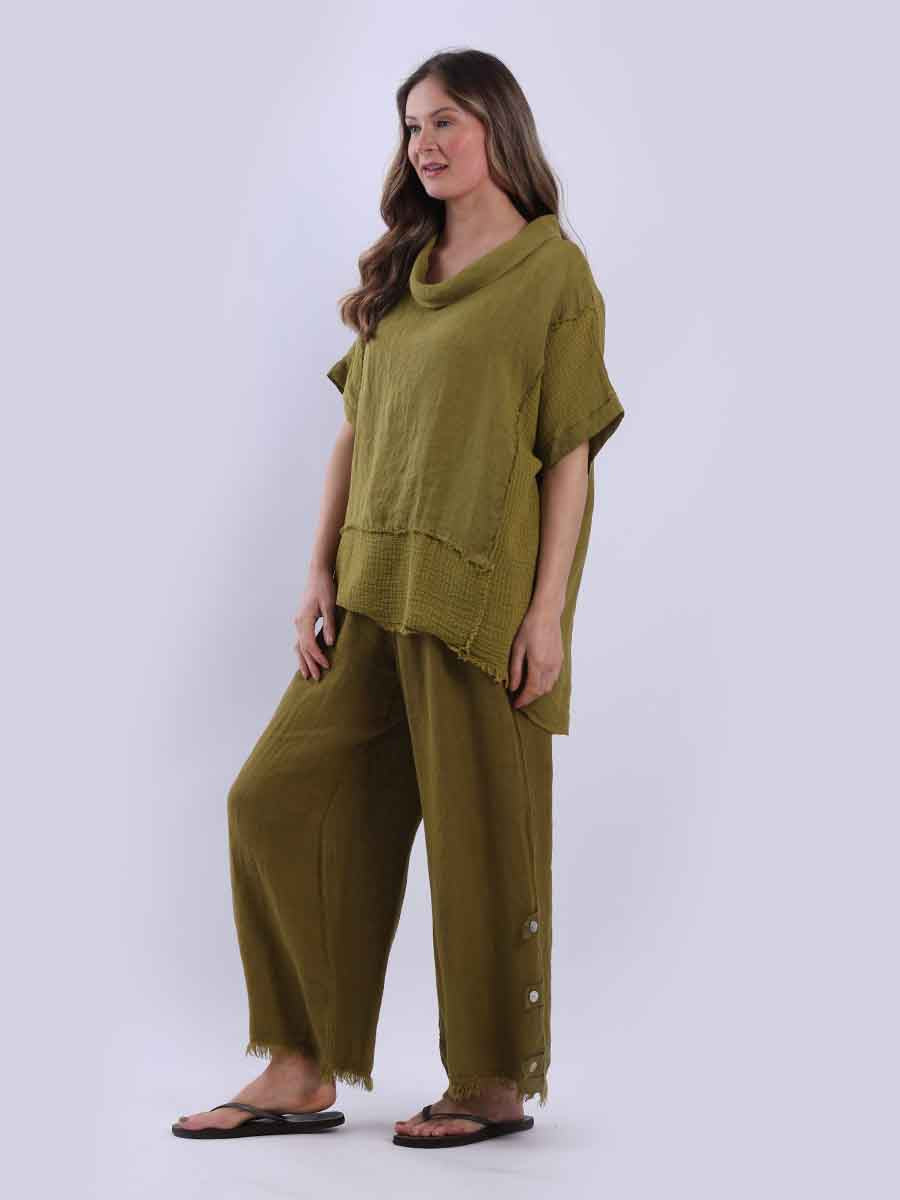 (Copy) Mesh Linen Top Olive
