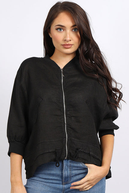 Italian Black Linen Jacket