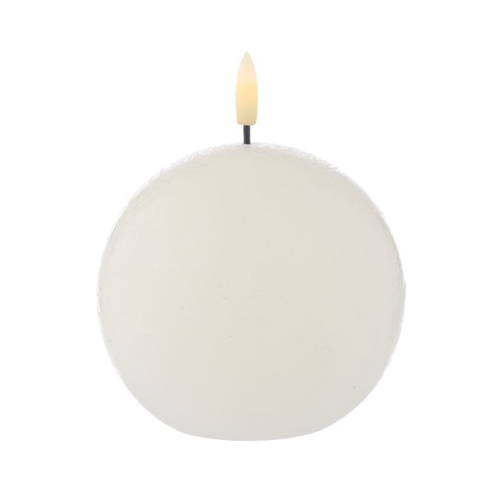 FLICKERING SPHERICAL CANDLE RUSTIC WHITE