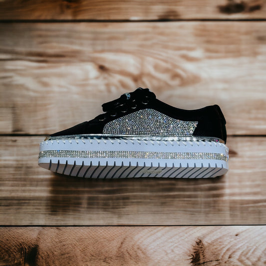 Black Diamanté Sneakers