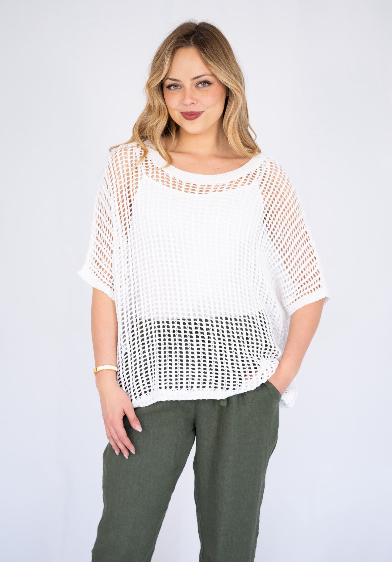Courtney Knit White