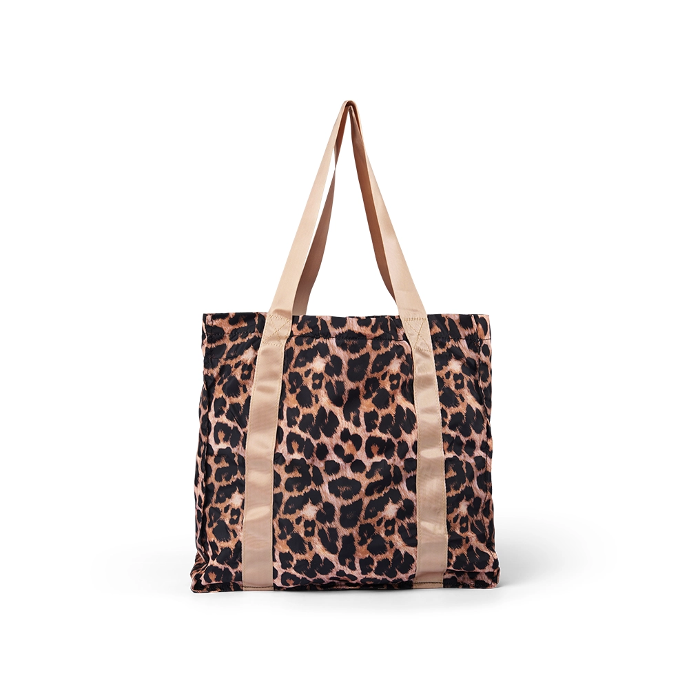 Leopard Book Tote & Matching Foldup Shopper Set
