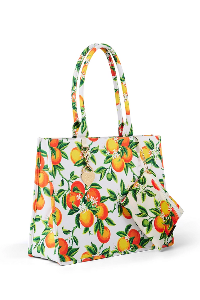 Oranges Book Tote & Matching Foldup Shopper Set