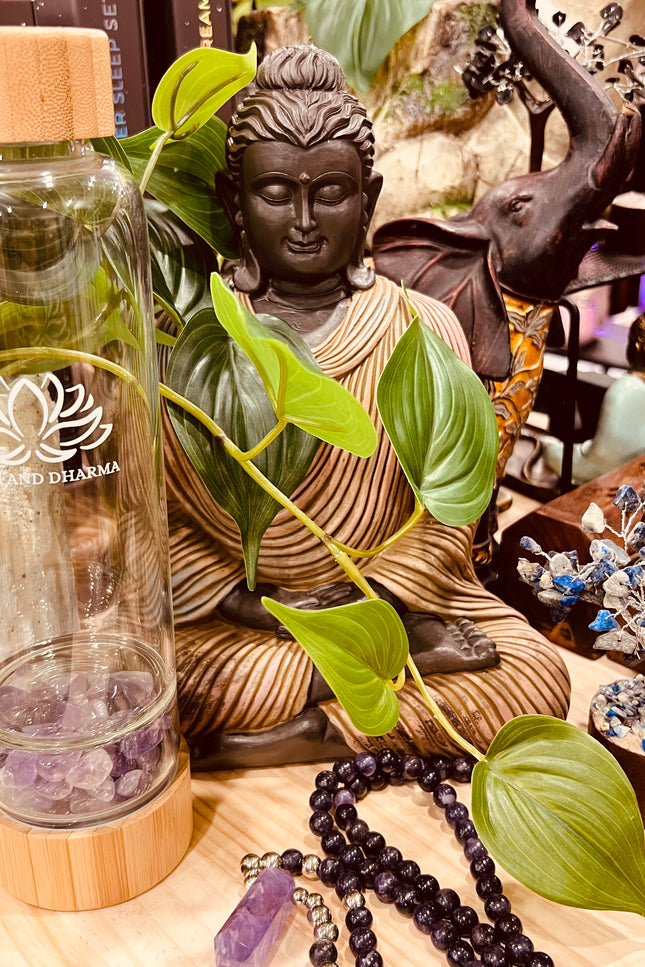 Crystal Chip Water Bottle- Amethyst