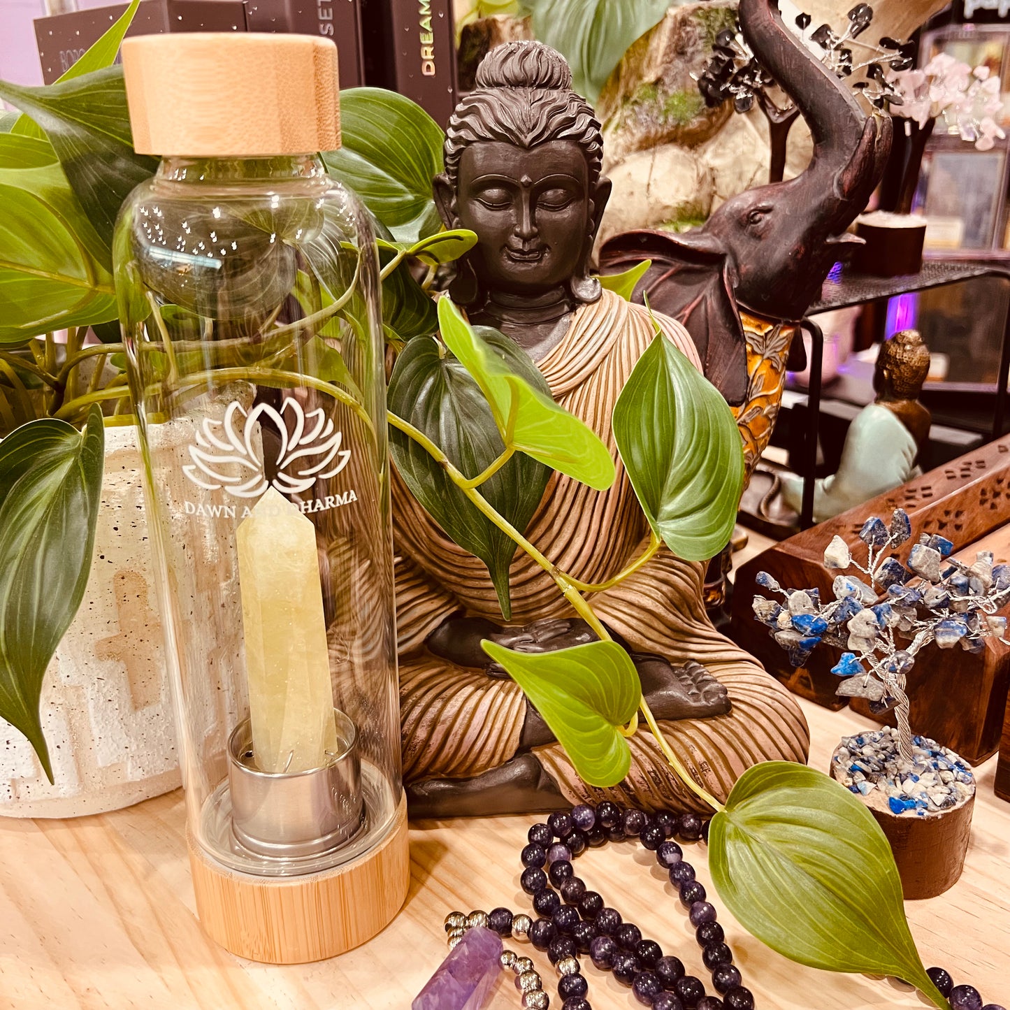 Crystal Point Water Bottle- Citrine