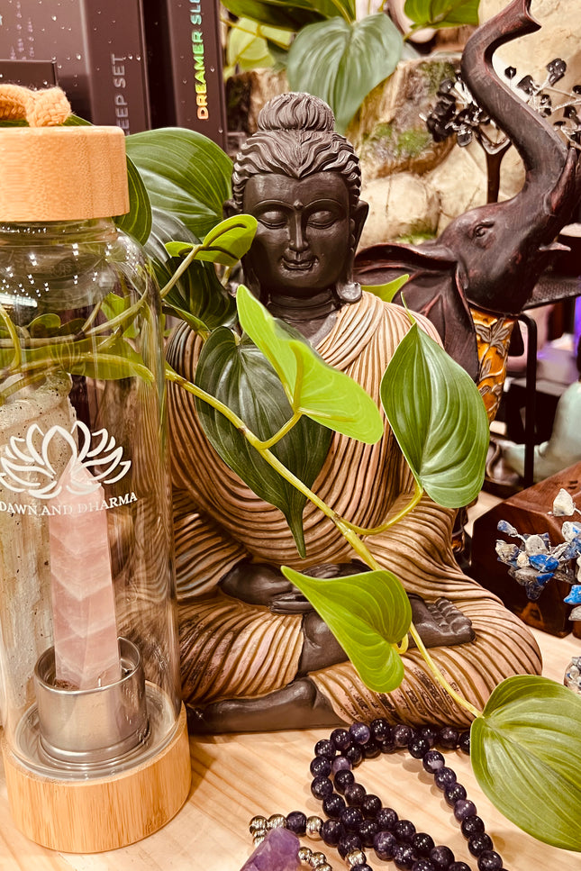Crystal Point Water Bottle- Rose Quartz