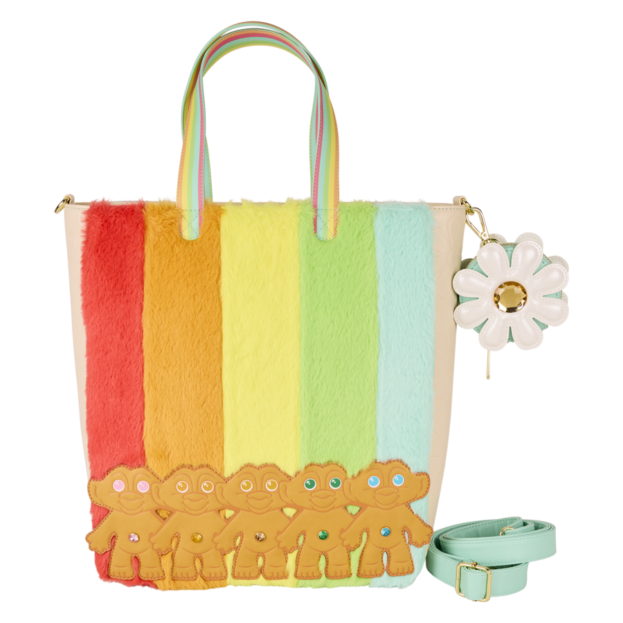Good Luck Trolls - Trolls with Faux Fur Tote Bag & Detachable Coin Bag