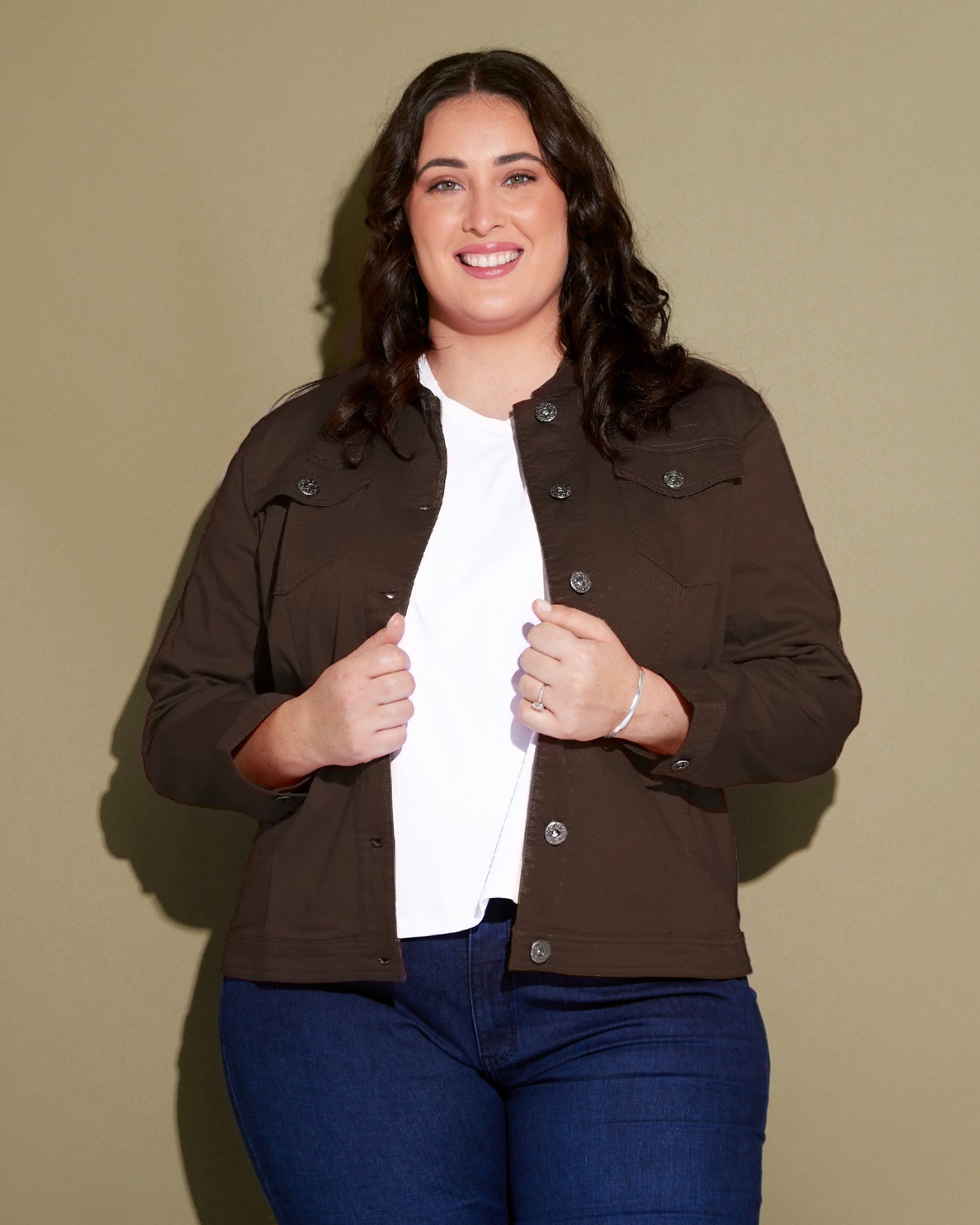 MJ Stretch Cotton Jacket - Chocolate