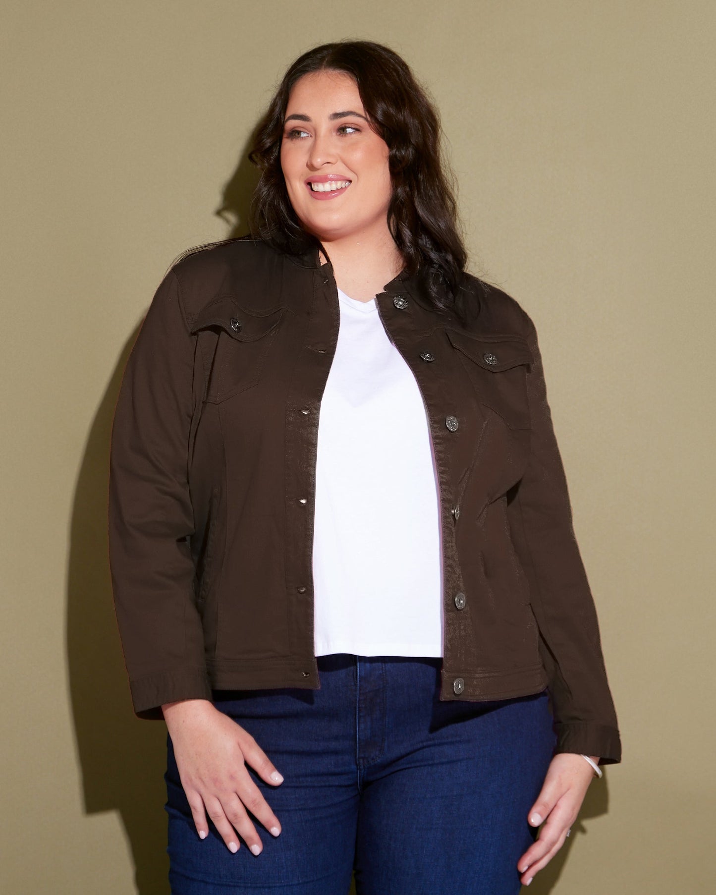 MJ Stretch Cotton Jacket - Chocolate