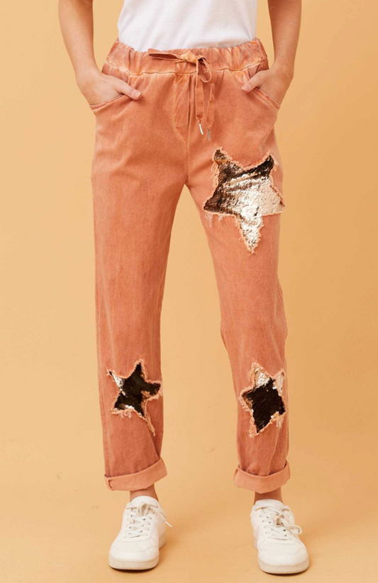 Carly Italian Star Pants | Rust