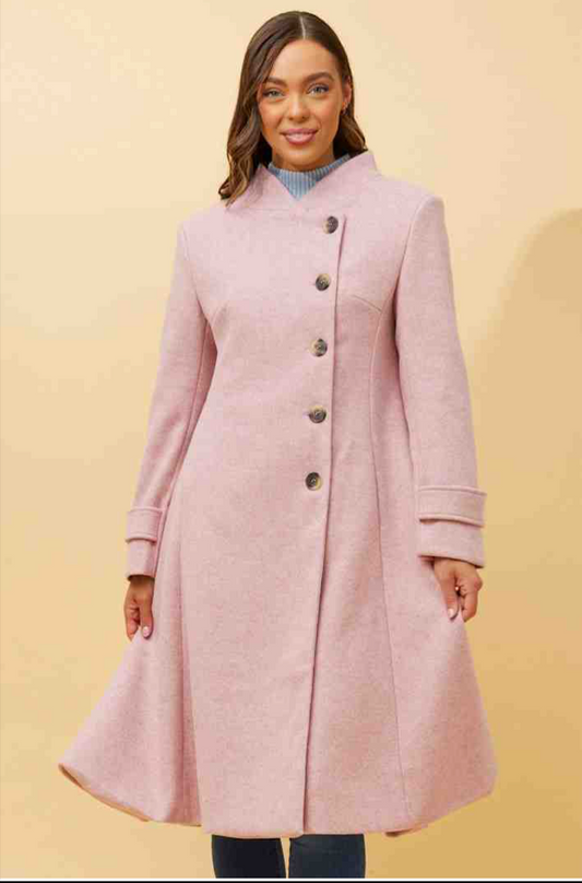 Caroline Flare Coat | Dusty Pink