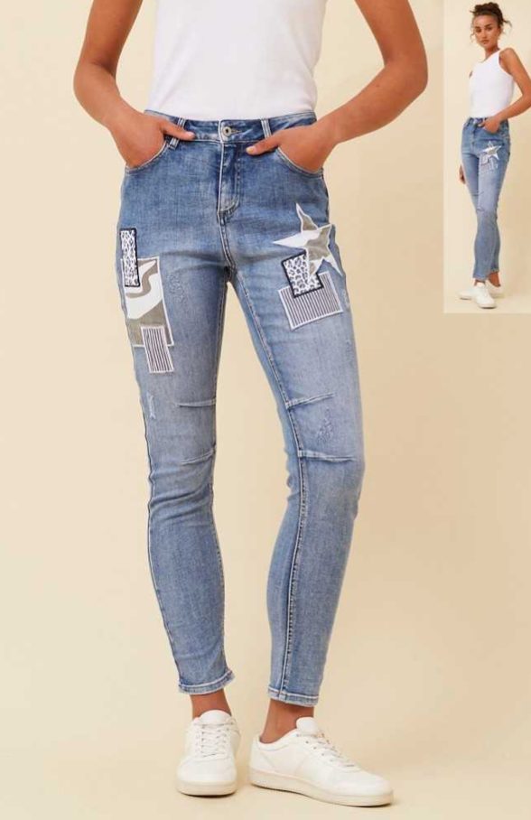 Patchwork Denim Jeans