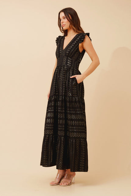 KIRAN JACQUARD MAXI DRESS
