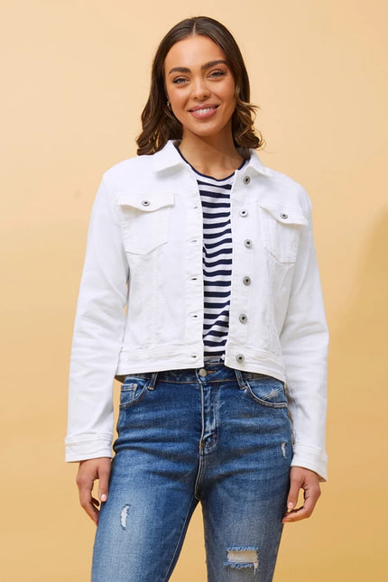 Destiny Sequin Jacket | White