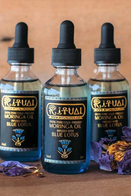 Ritual Oils - 100% Pure Cold-Pressed Moringa Oil Infused With Blue Lotus