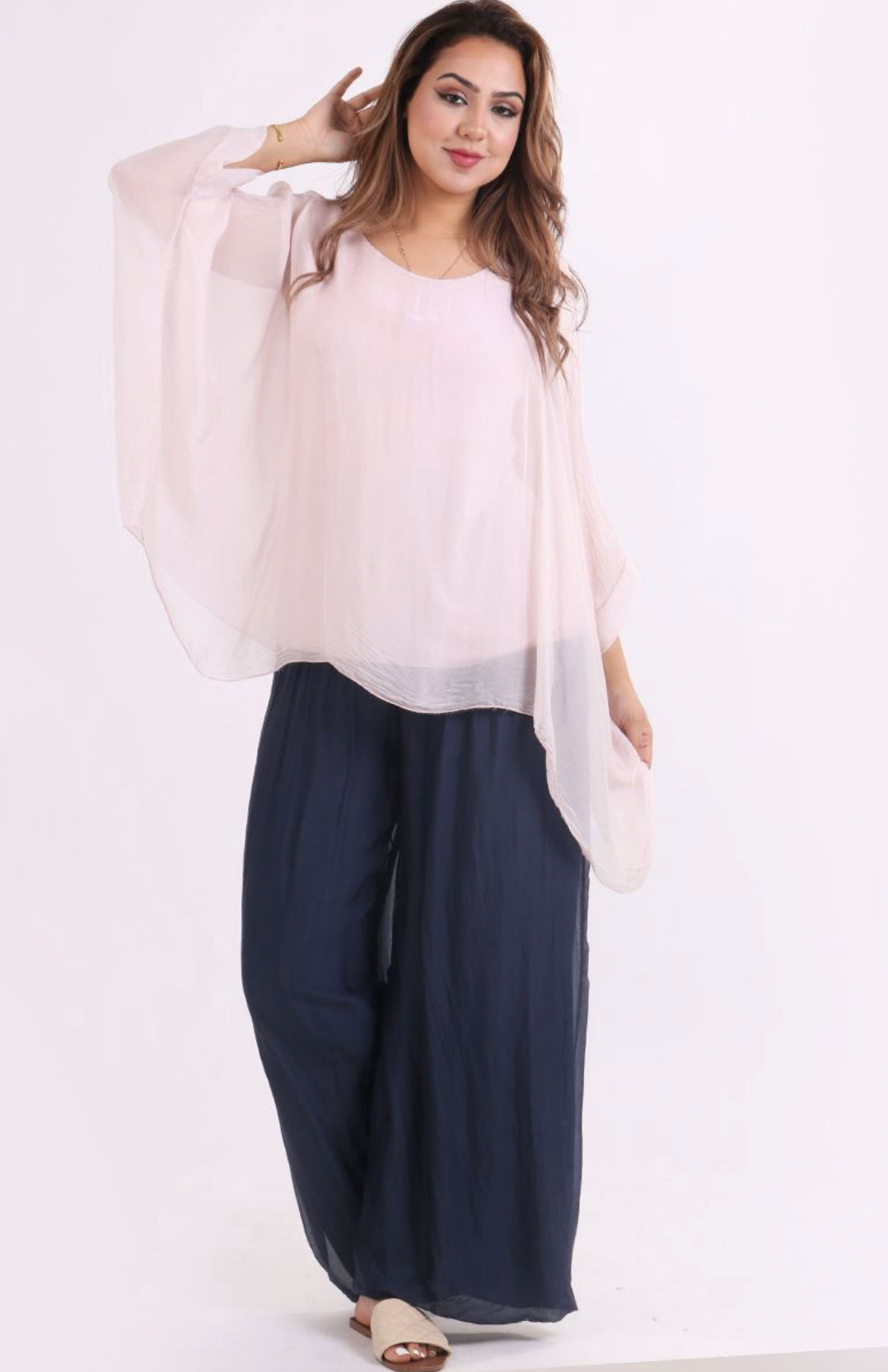 Italian Silk Batwing Pink
