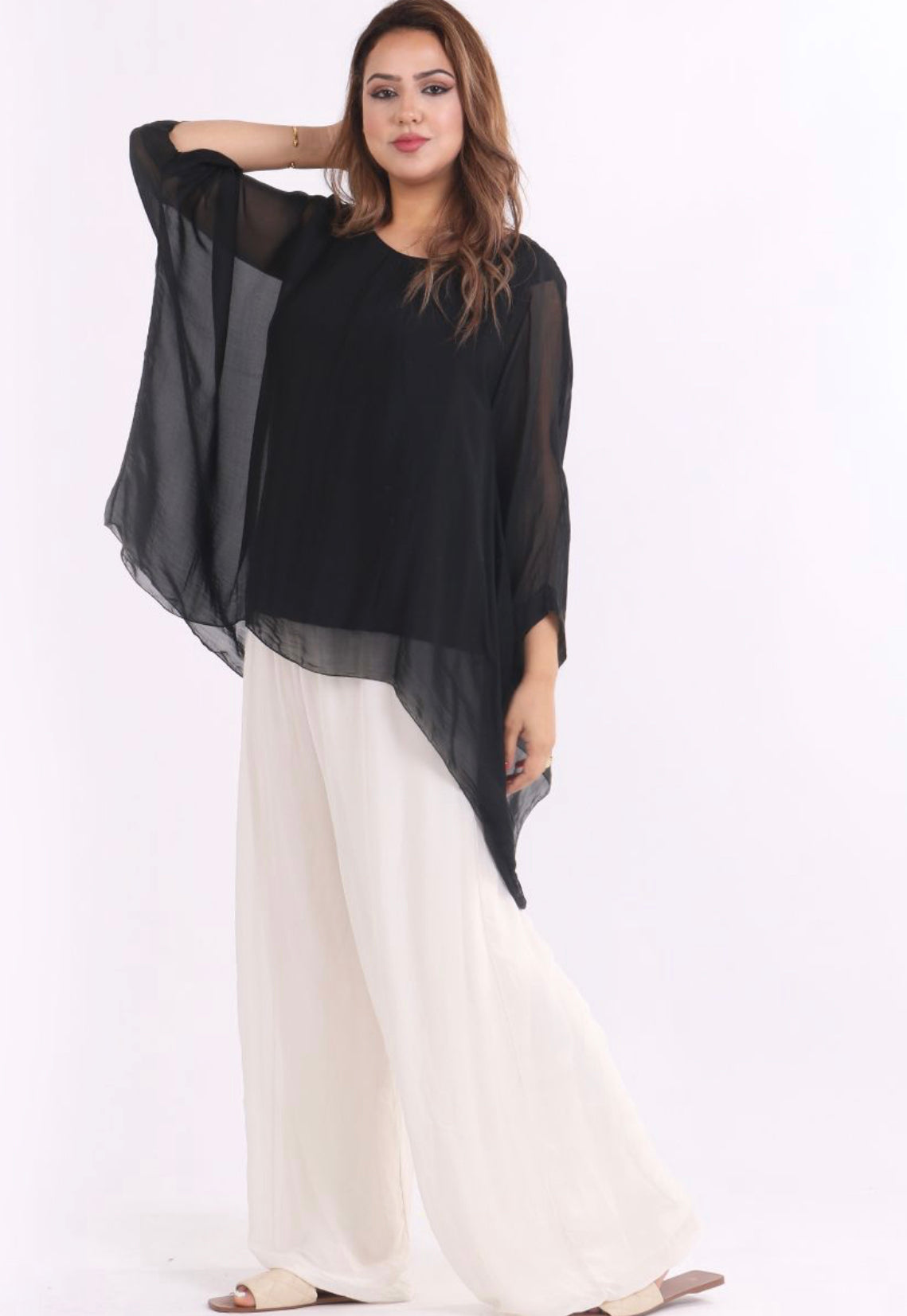Italian Silk Batwing Black