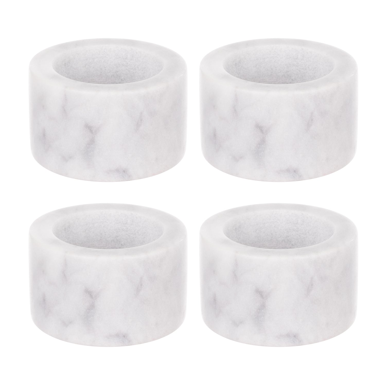 Davis & Waddell Nuvolo Marble Napkin Rings 4pcs Set White Grey