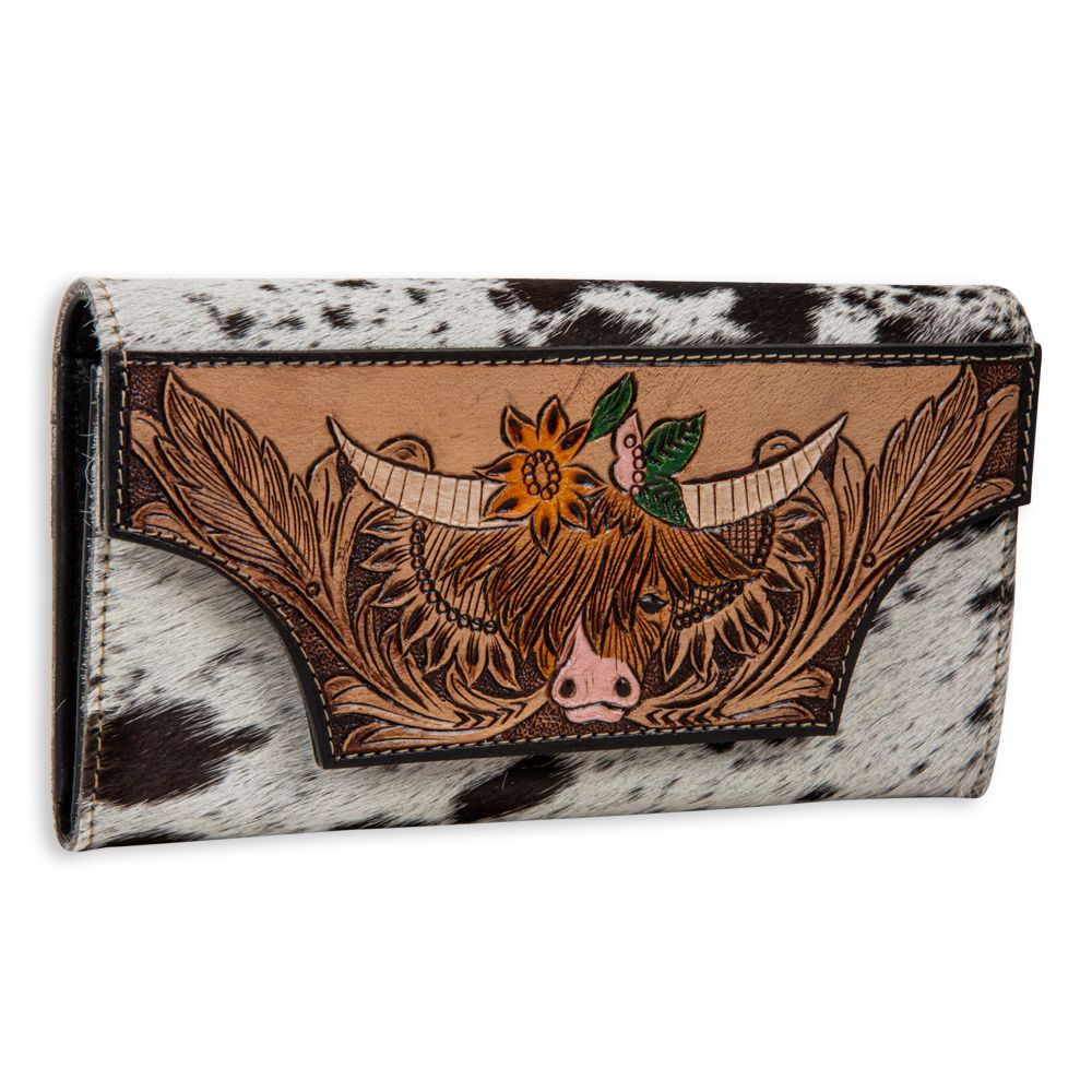 Bloomin’ Steer Hand-tooled Wallet
