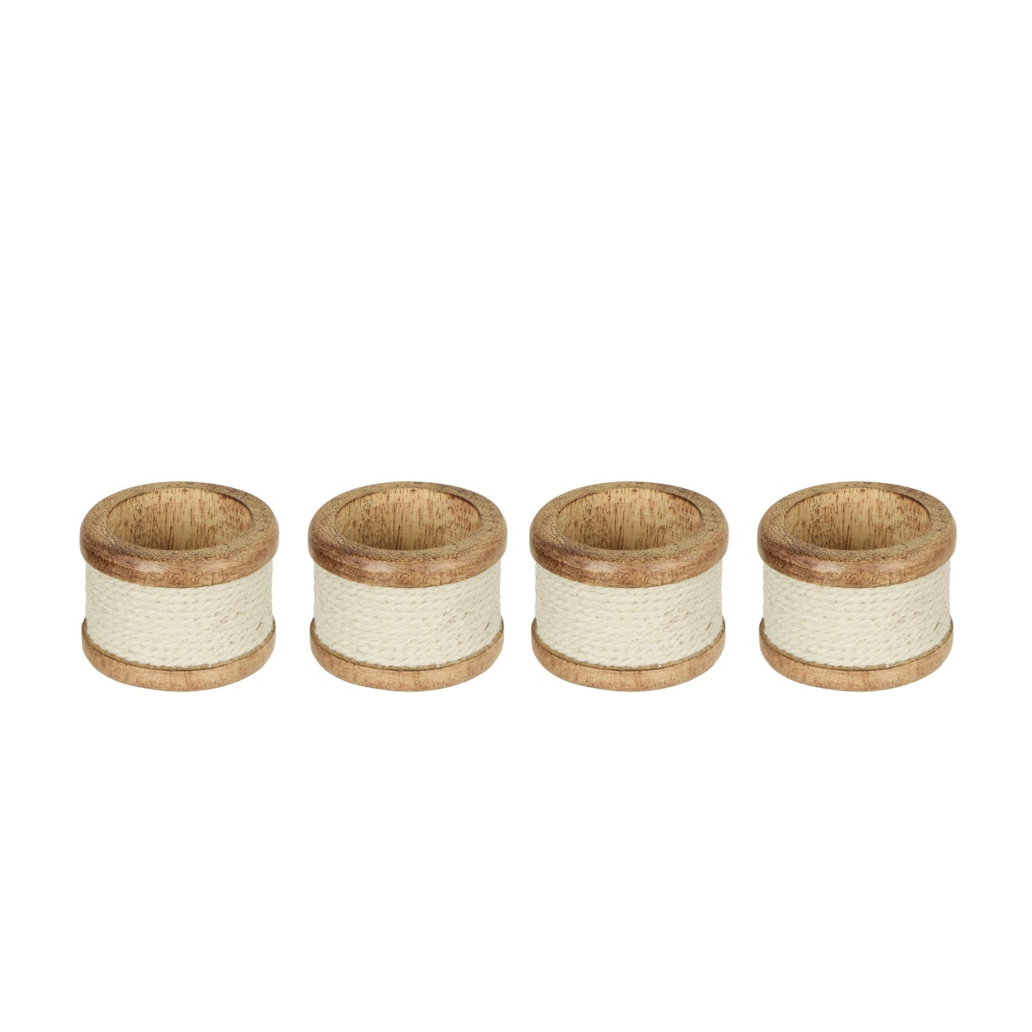 Amalfi Finn Napkin Rings 4pcs Set Natural & Brown