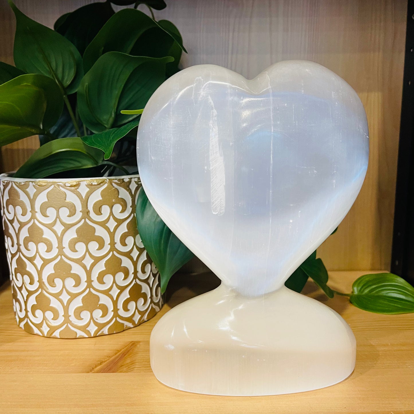 Selenite Heart with Tree Of Life