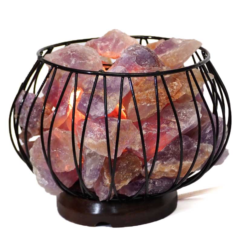 Amethyst Crystal Cage Lamp