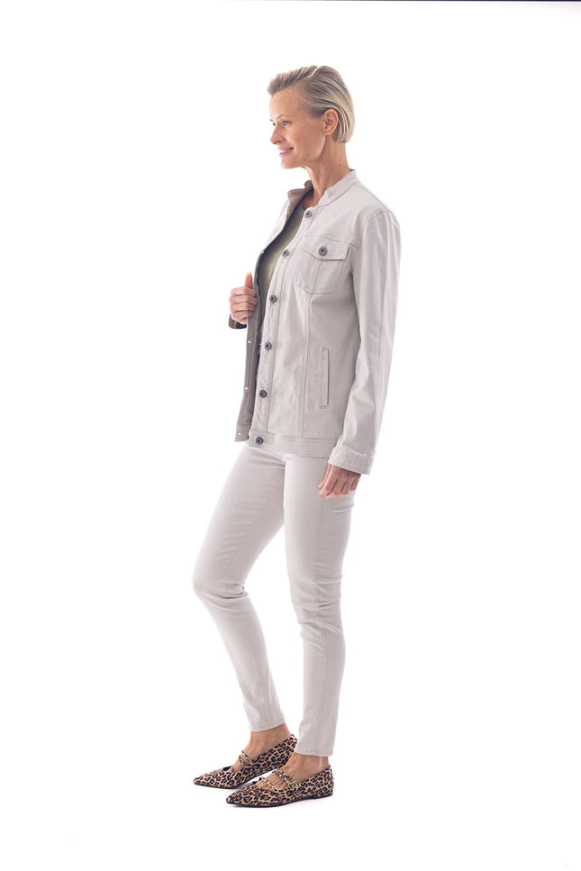 Cafe Latte Stretch Cotton Jacket - Putty