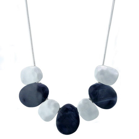 2 Tone Scratched Disc Necklace