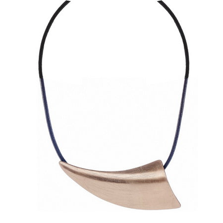 Curved Plate Pendant Necklace | Gold