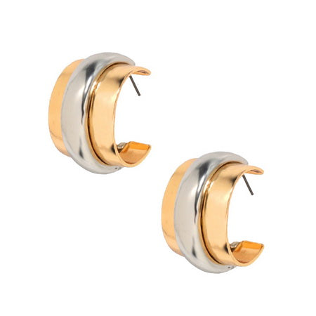 Dual Tone Hoop Earrings