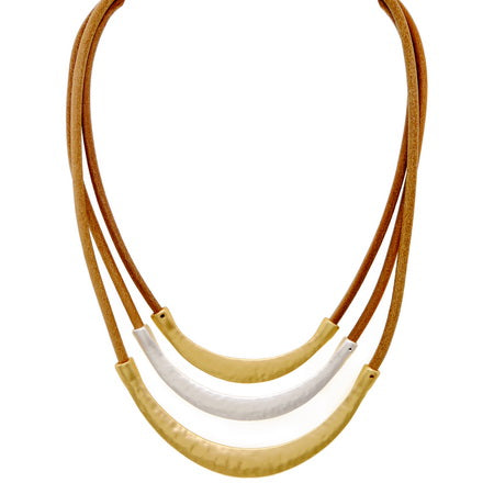 Layered Dual Tone Cord Necklace