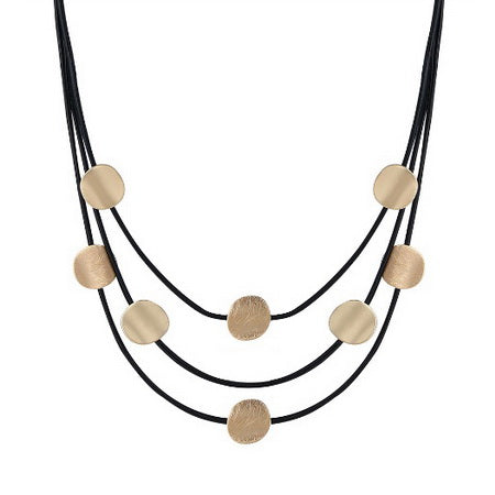 Disc Cord Layered Necklace